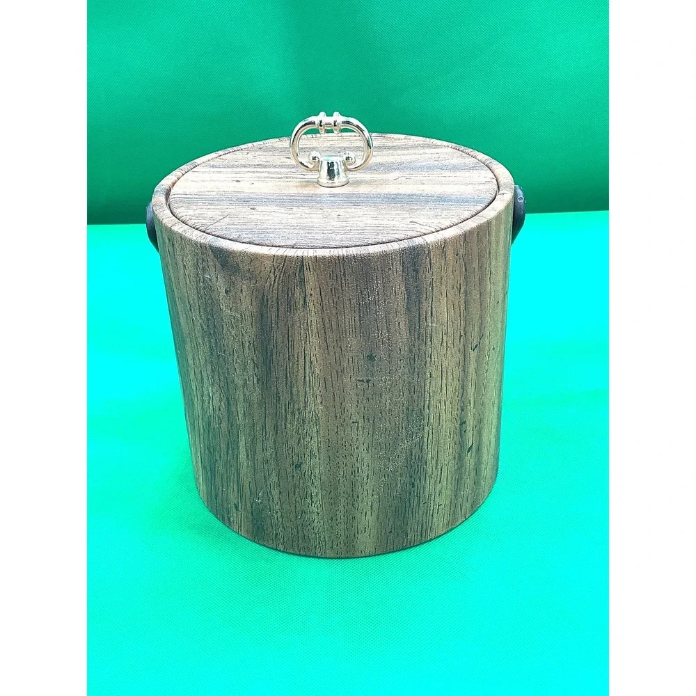 Vintage Wood Ice Bucket‎ - Mid-Century Modern Style-Retro